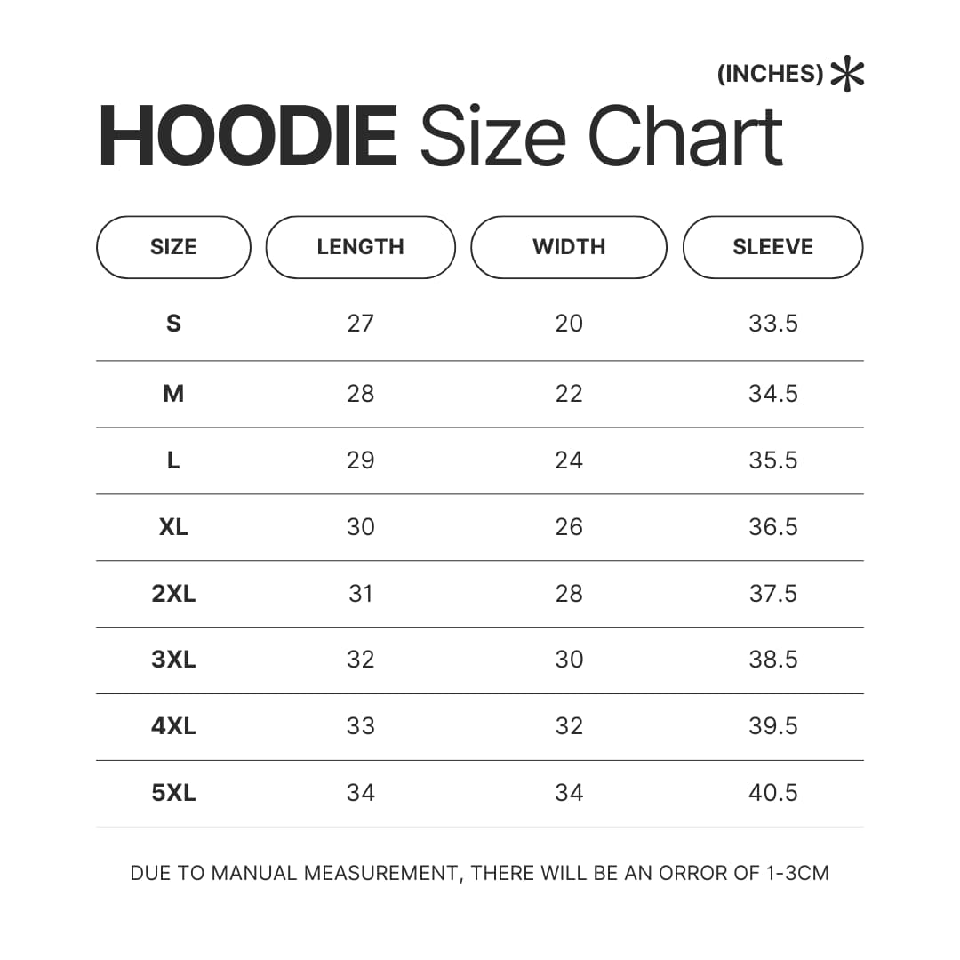 Hoodie Size Chart - FAITH: The Unholy Trinity Store